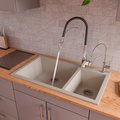 Alfi Brand Biscuit 34" Dbl Bowl Drop In Granite Composite Kitchen Sink AB3319DI-B